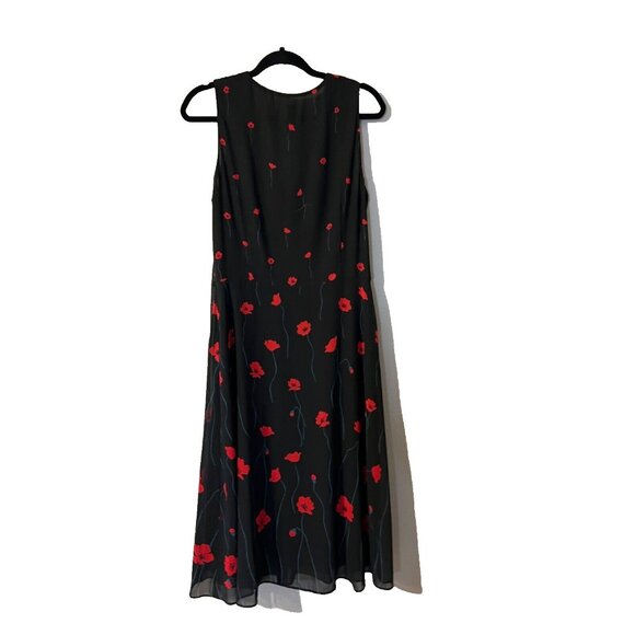 Anne Klein Black and Red Floral Dress - Picture 9 of 11